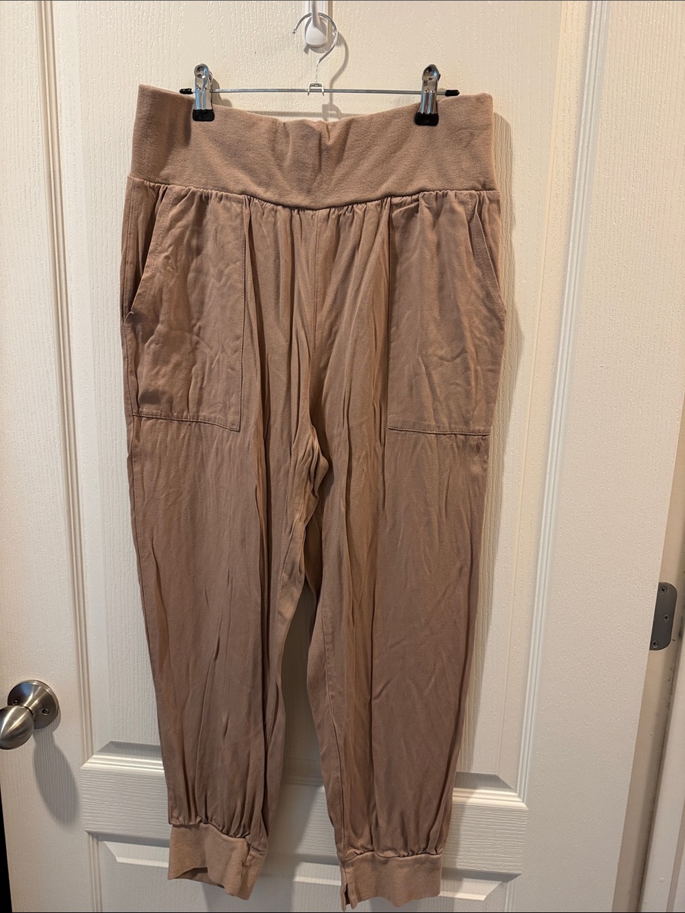 Everyday Taupe Joggers with High Elastic Waist